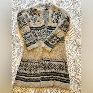 My Michelle Fuzzy Tribal Cardigan Sweater Coat